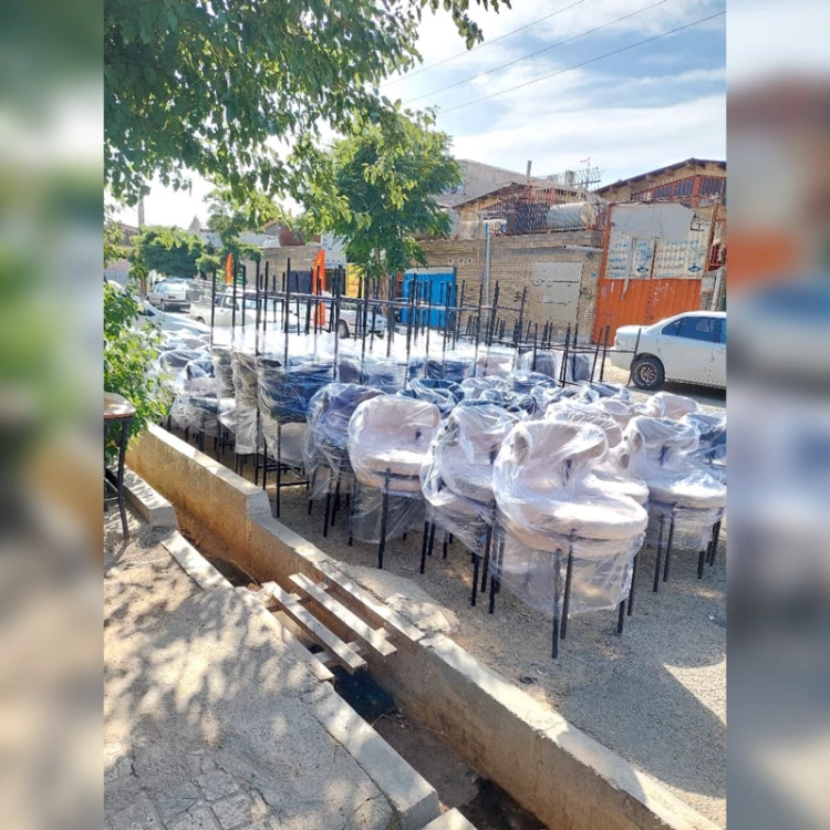میز و صندلی تدی ست 2 نفره پارچه تدی وراندا
