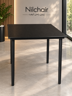 میز نهار خوری فلزی پایه لوله ای ۸۰ در ۸۰